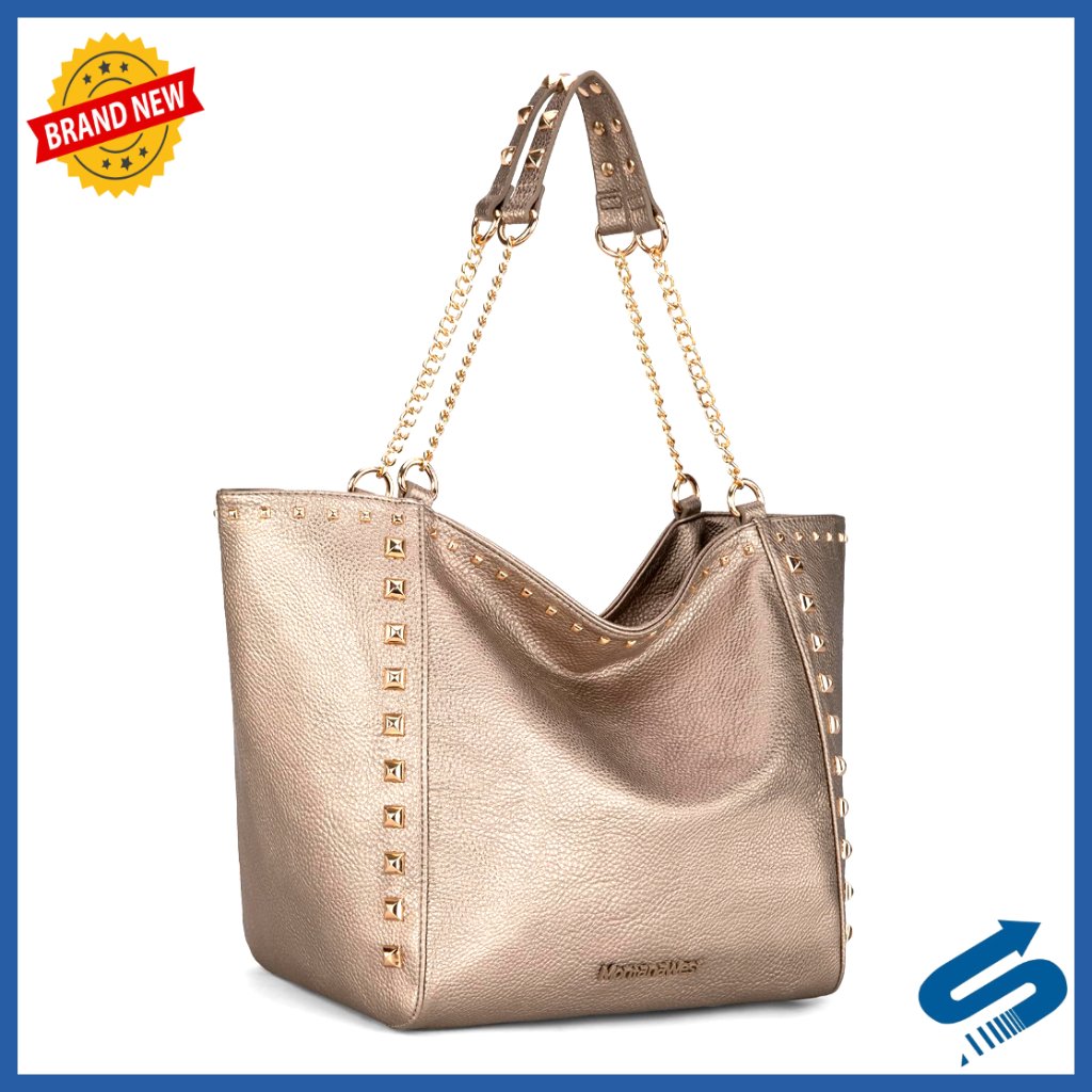 Oversized Vegan Leather Tote Bag With Chain Handle Chic Versatile Travel Purse